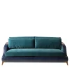 Mantellassi 1926 Sofas<Couch blue leather and teal blue velvet sofa