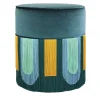 Lorenza Bozzoli Couture Ottomans & Poufs<Couture Geometric Decò Green Pouf