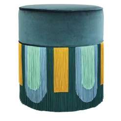 Lorenza Bozzoli Couture Ottomans & Poufs<Couture Geometric Decò Green Pouf