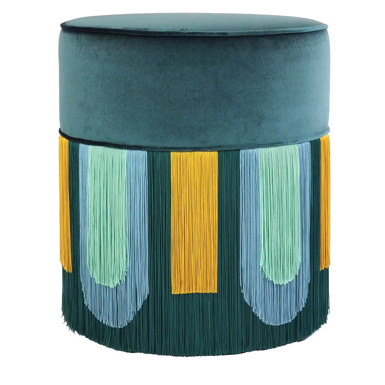 Lorenza Bozzoli Couture Ottomans & Poufs<Couture Geometric Decò Green Pouf