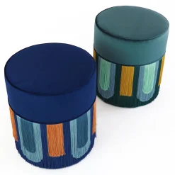Lorenza Bozzoli Couture Ottomans & Poufs<Couture Geometric Decò Green Pouf
