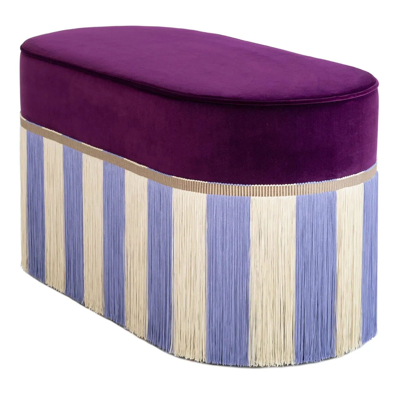 Lorenza Bozzoli Couture Benches<Couture Geometric Riga Oval Purple & Lilac Bench