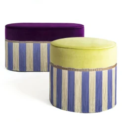 Lorenza Bozzoli Couture Benches<Couture Geometric Riga Oval Purple & Lilac Bench