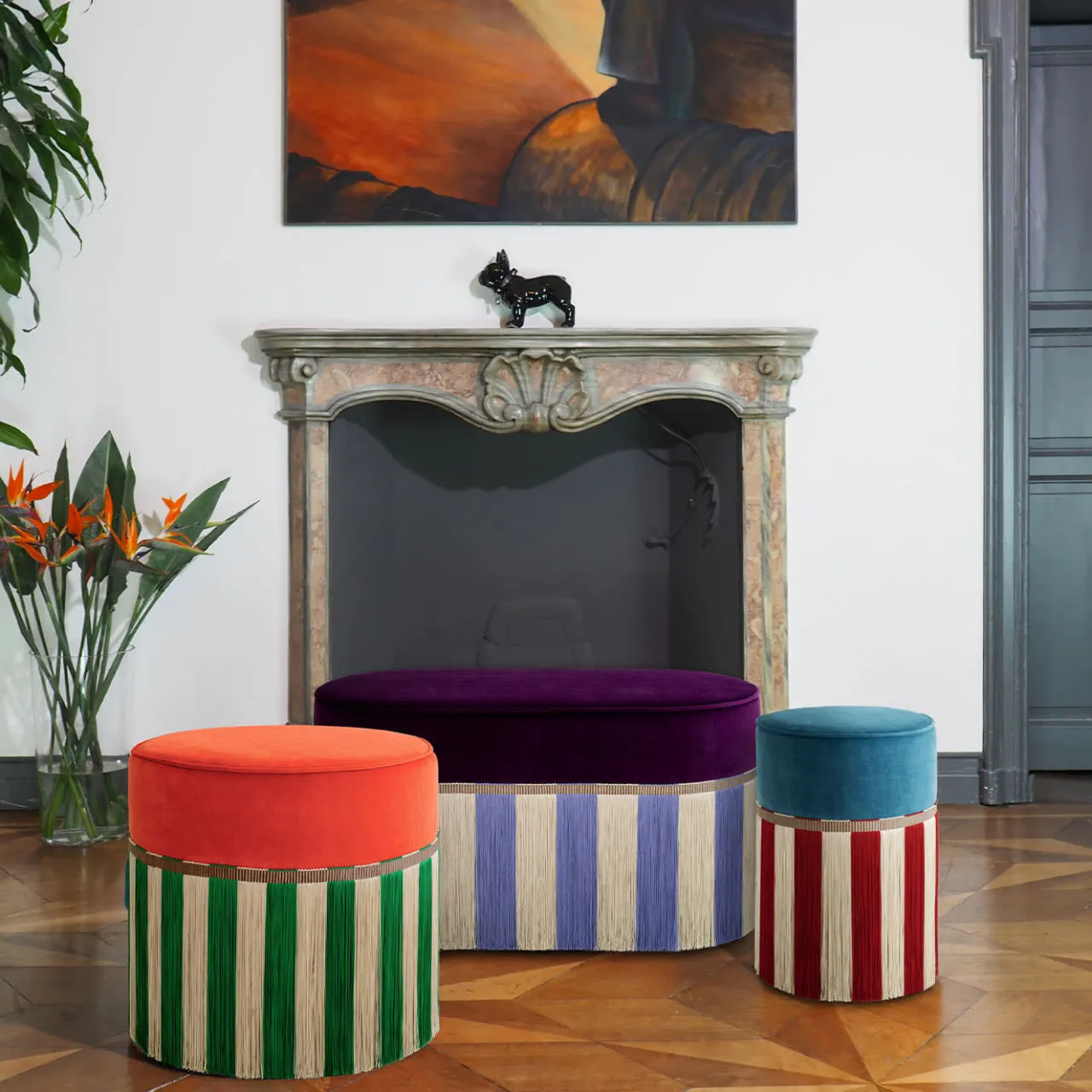 Lorenza Bozzoli Couture Benches<Couture Geometric Riga Oval Purple & Lilac Bench