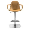 Enrico Pellizzoni Bar Stools<Couture Orange Leather Swivel Stool