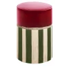 Lorenza Bozzoli Couture Ottomans & Poufs<Couture Riga' Fringed Burgundy & Green Ottoman