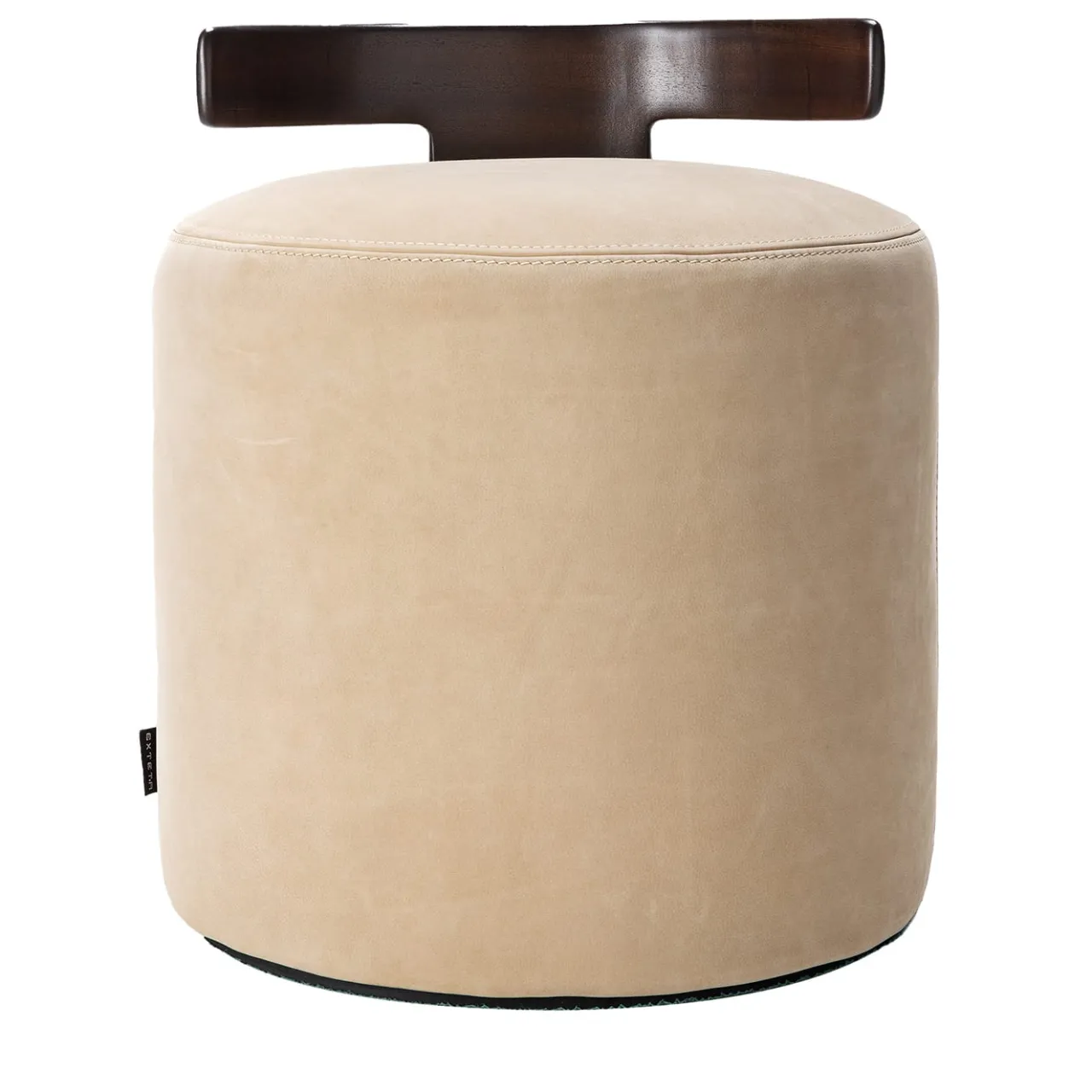 Exteta Ottomans & Poufs<Cream White Leather T-Pouf with Backrest