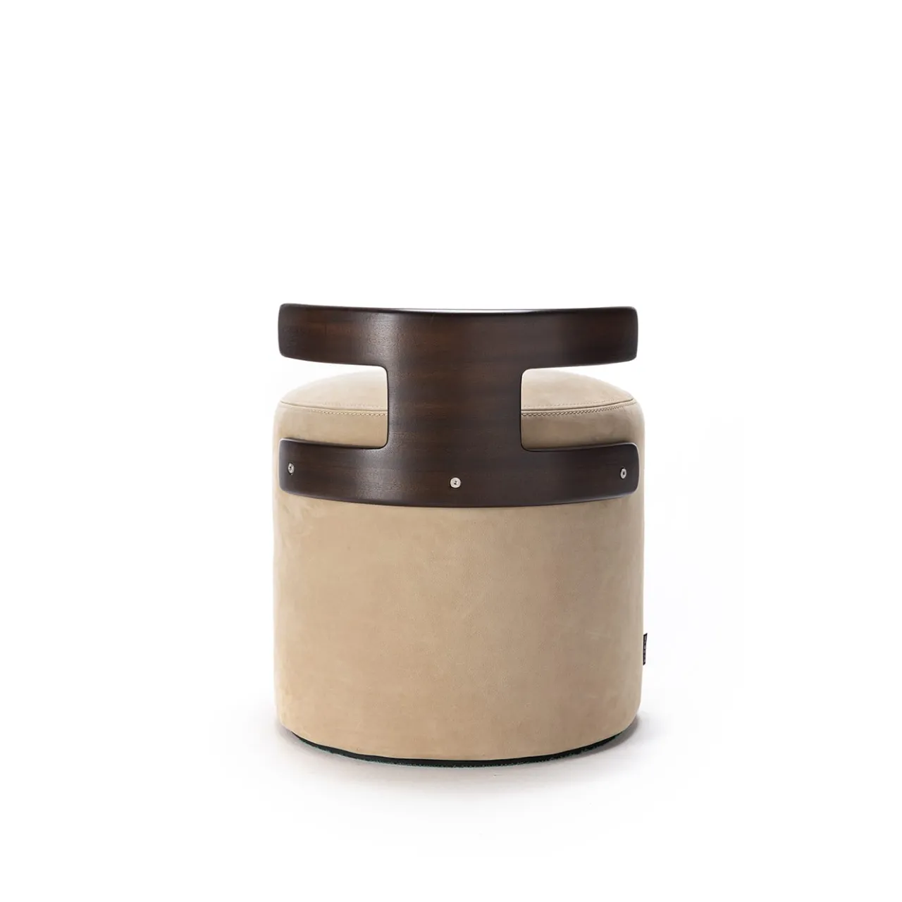 Exteta Ottomans & Poufs<Cream White Leather T-Pouf with Backrest