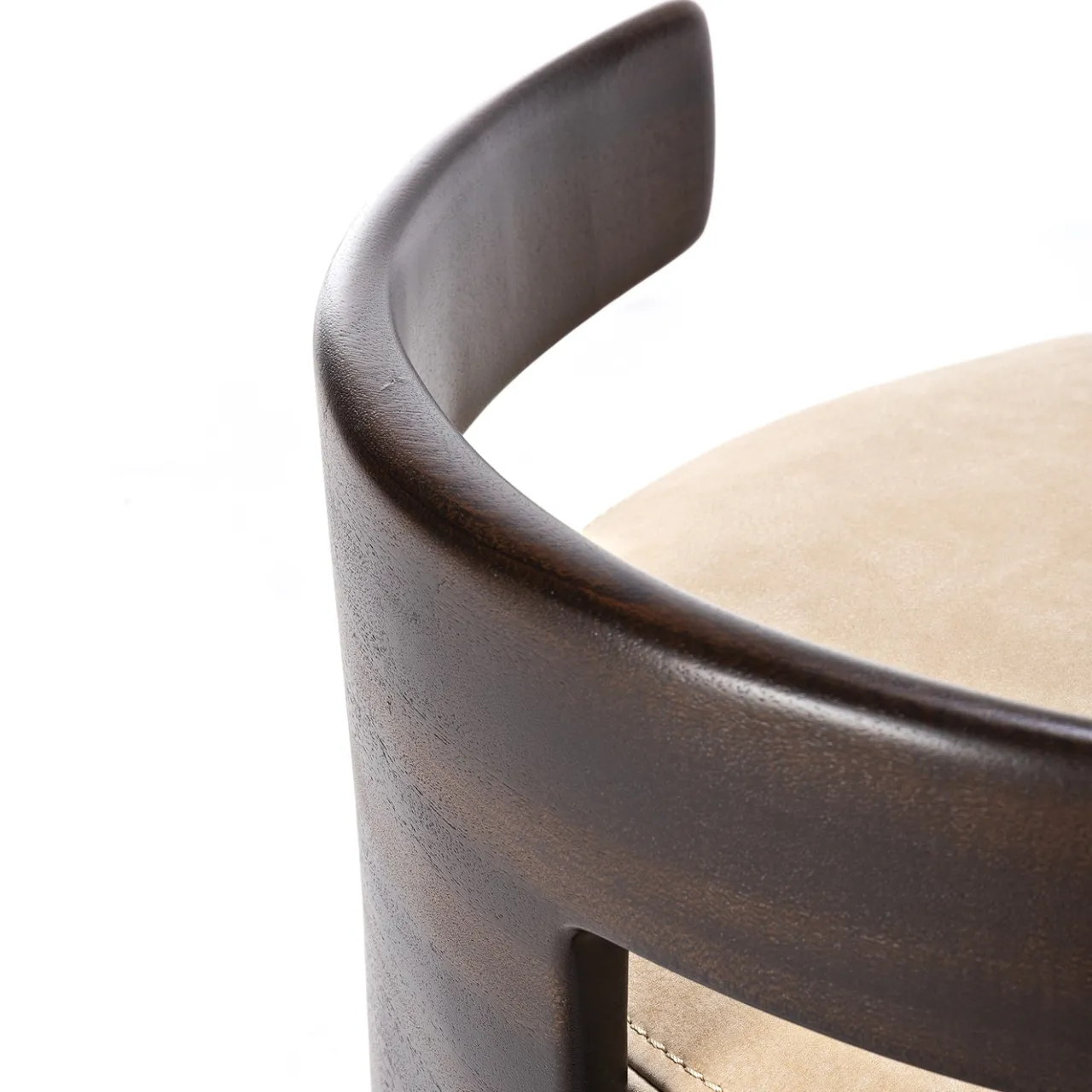 Exteta Ottomans & Poufs<Cream White Leather T-Pouf with Backrest