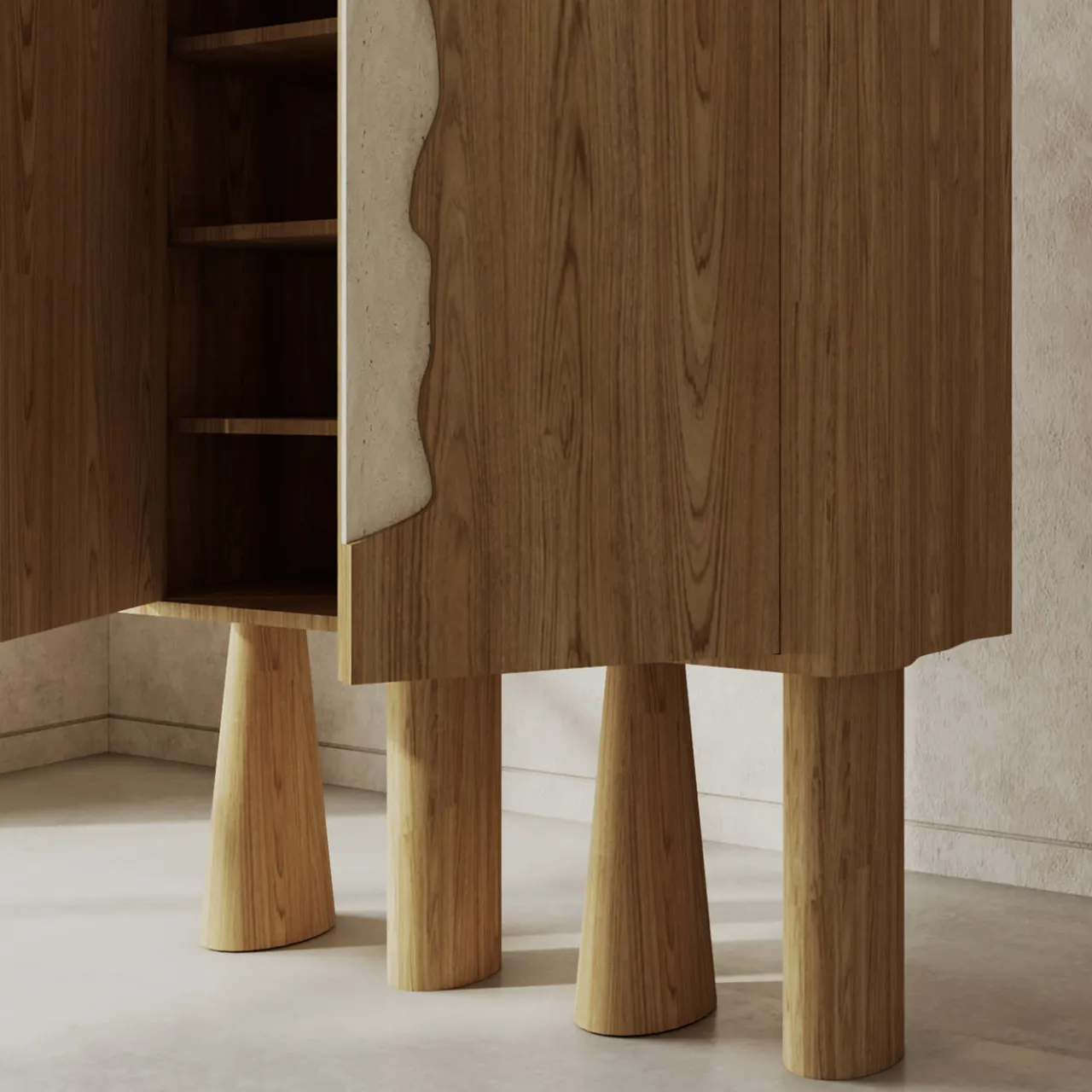 Livio Cioffi Cabinets<Creta Oak & Marble Cabinet