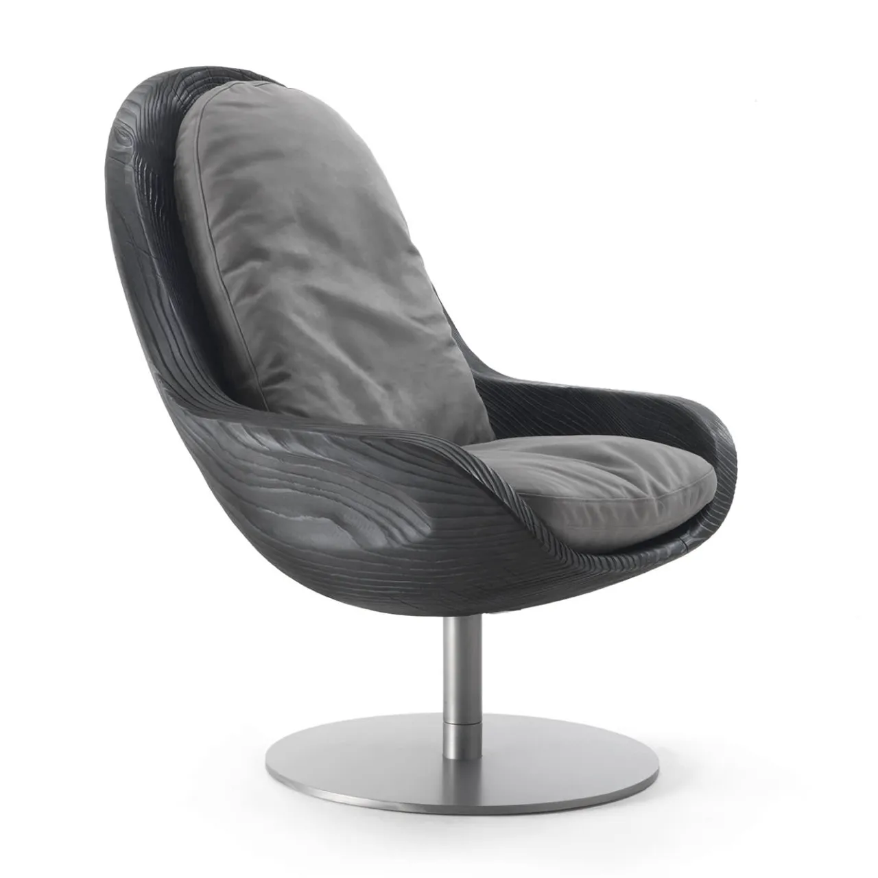 Riva 1920 Lounge Chairs<Creus Black Revolving Armchair by Pininfarina