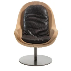 Riva 1920 Lounge Chairs<Creus Revolving Cedar Armchair by Pininfarina