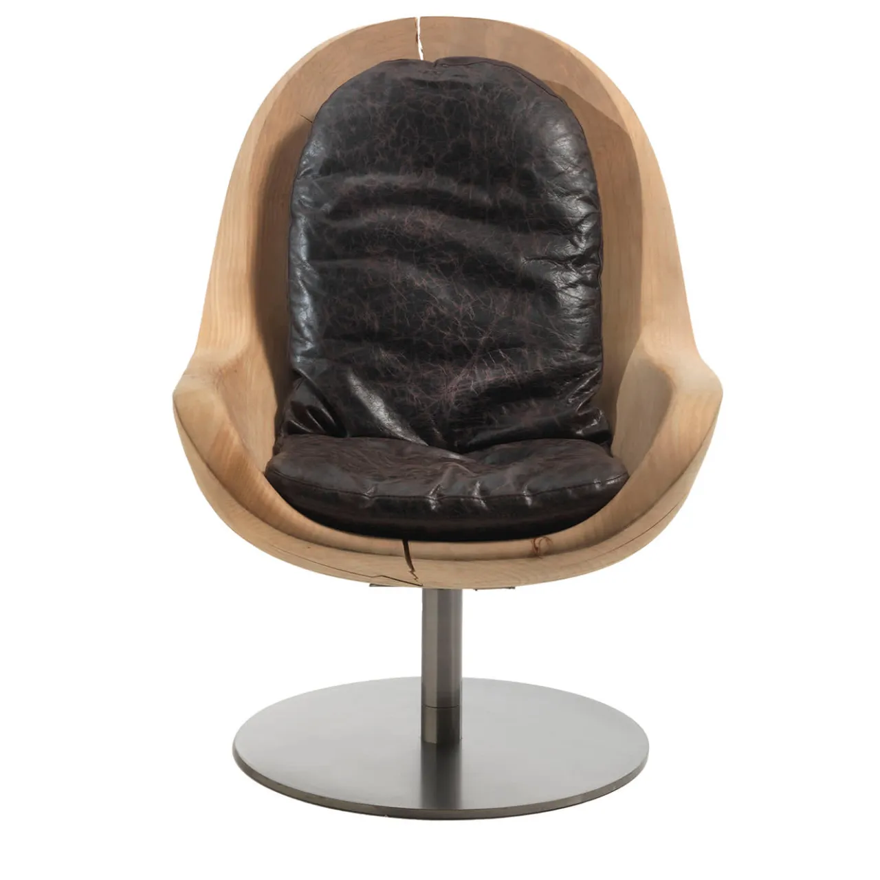 Riva 1920 Lounge Chairs<Creus Revolving Cedar Armchair by Pininfarina