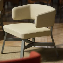Billiani 1911 Lounge Chairs<Croissant 572 Beige Chair by Emilio Nanni