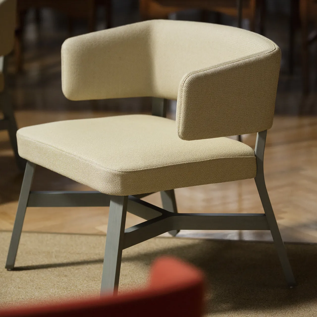 Billiani 1911 Lounge Chairs<Croissant 572 Beige Chair by Emilio Nanni