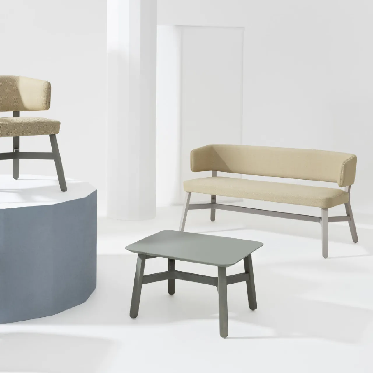 Billiani 1911 Benches<Croissant 573 Pale Yellow Sofa by Emilio Nanni