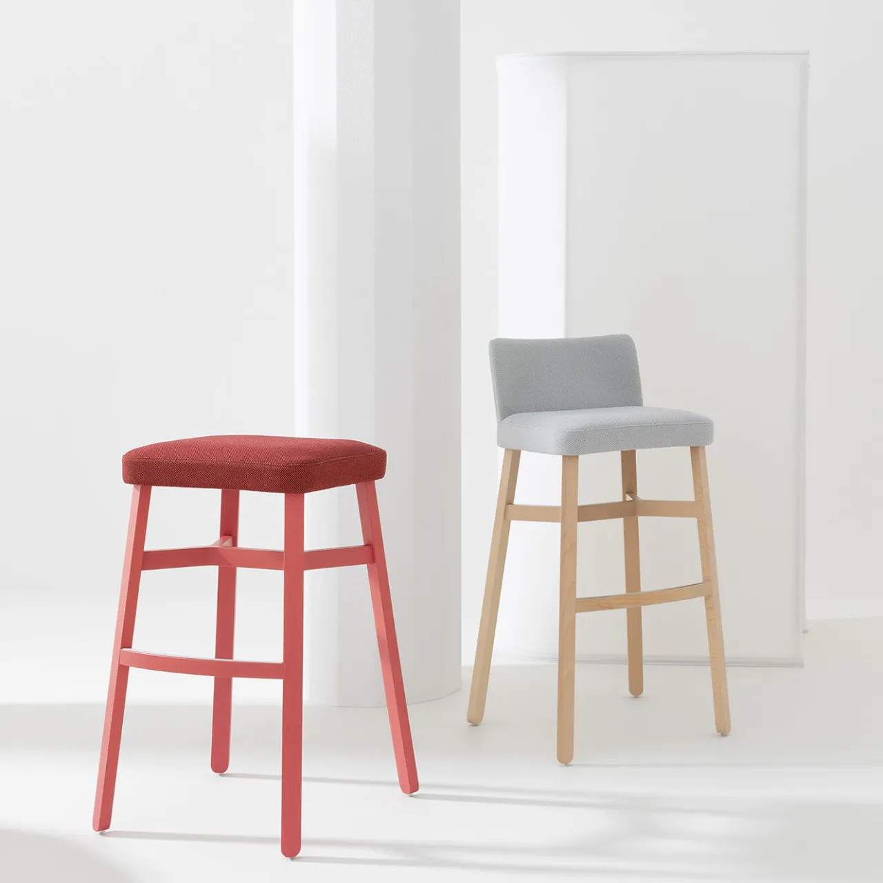 Billiani 1911 Bar Stools<Croissant 578 Red Stool by Emilio Nanni