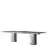 Ultramobili Dining Tables<Crono Steel and Noir Desir Marble Dining Table
