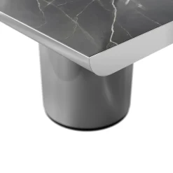 Ultramobili Dining Tables<Crono Steel and Noir Desir Marble Dining Table