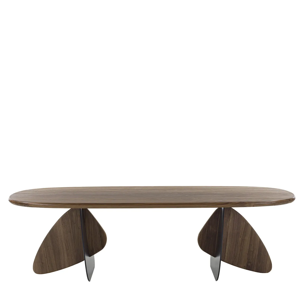 Riva 1920 Dining Tables<Cross solid Walnut wood and iron Dining Table