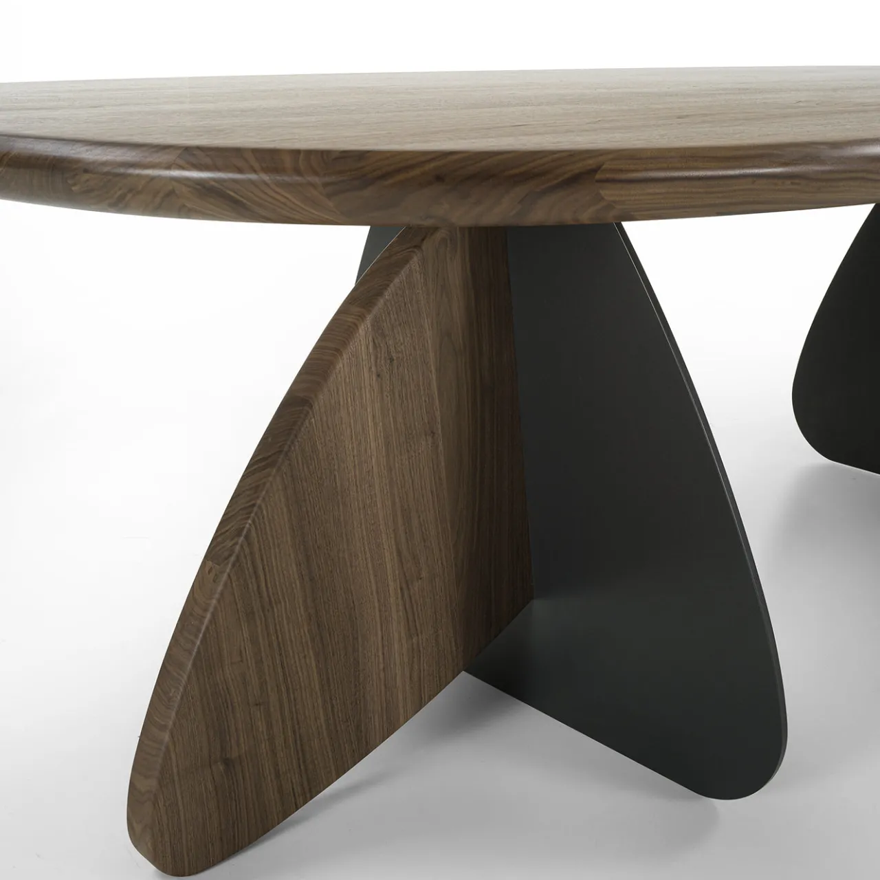 Riva 1920 Dining Tables<Cross solid Walnut wood and iron Dining Table