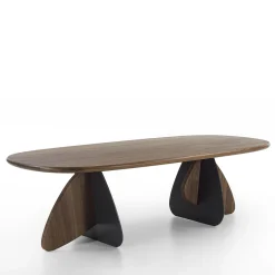 Riva 1920 Dining Tables<Cross solid Walnut wood and iron Dining Table