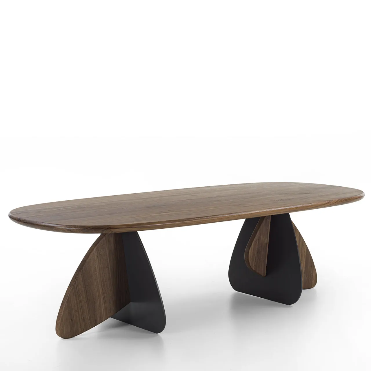 Riva 1920 Dining Tables<Cross solid Walnut wood and iron Dining Table