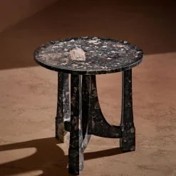 Kreoo Side Tables<Crown Round Broccatello Viola Marble Side Table
