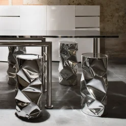 Opinion Ciatti Bar Stools<Crumpled Chrome Aluminium Stool #1