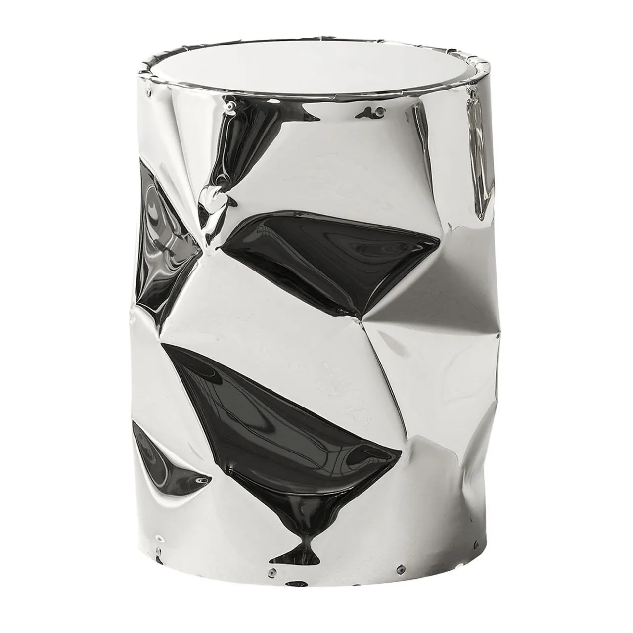 Opinion Ciatti Stools<Crumpled Chrome Aluminium Stool #2