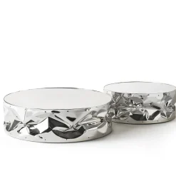 Opinion Ciatti Coffee Tables<Crumpled Chrome Aluminum Coffee Table with Mirror Top #2