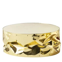 Opinion Ciatti Coffee Tables<Crumpled Gold Aluminum Coffee Table with Mirror Top #1