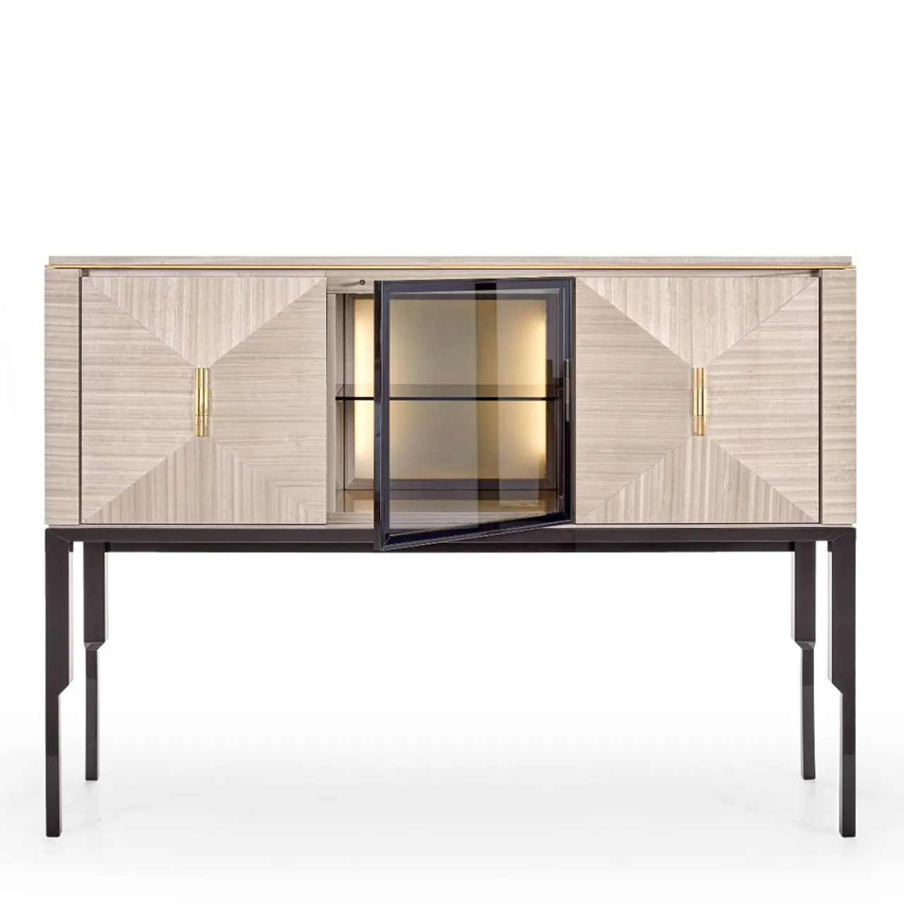 Franco Bianchini Bar Cabinets<Crystal Glossy Eucalyptus Wood Bar Cabinet