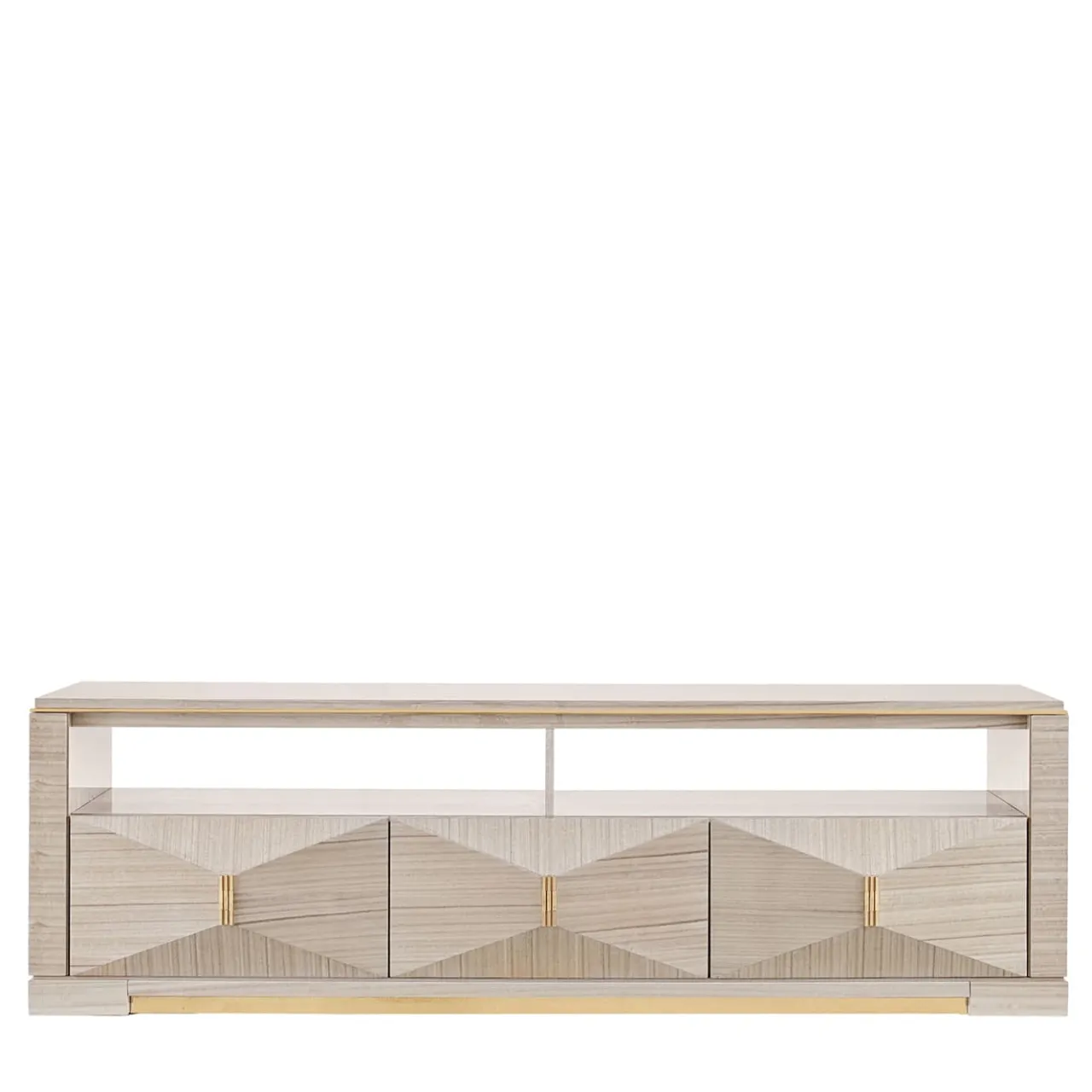 Franco Bianchini Sideboards Buffets<Crystal Glossy Eucalyptus Wood Sideboard