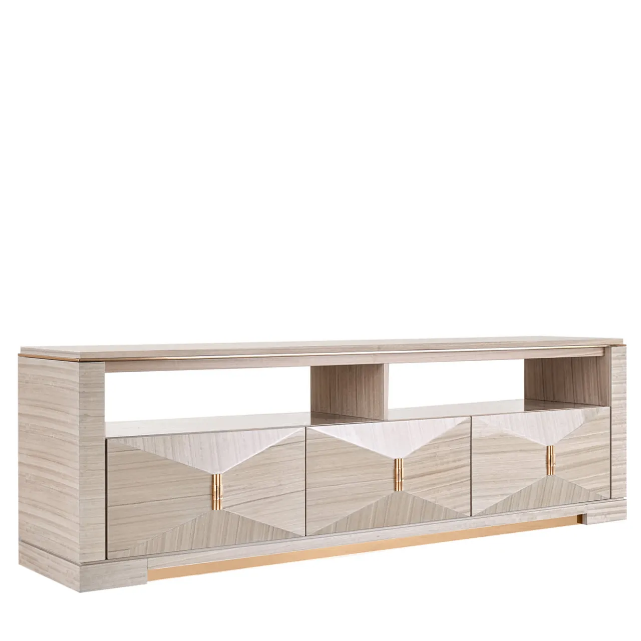 Franco Bianchini Sideboards Buffets<Crystal Glossy Eucalyptus Wood Sideboard