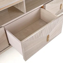 Franco Bianchini Sideboards Buffets<Crystal Glossy Eucalyptus Wood Sideboard
