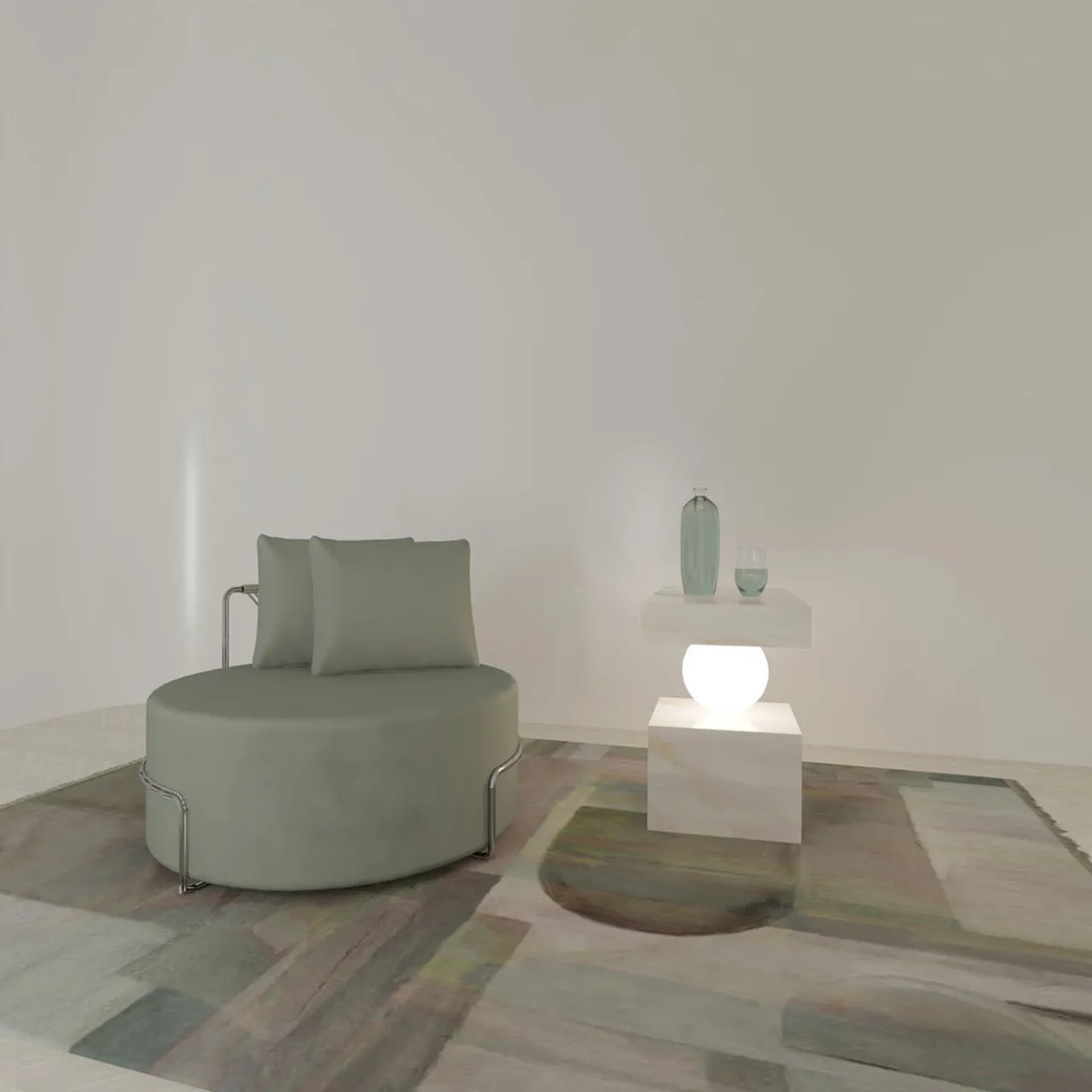 Dimarmo Side Tables<CS Luminous Calacatta Side Table