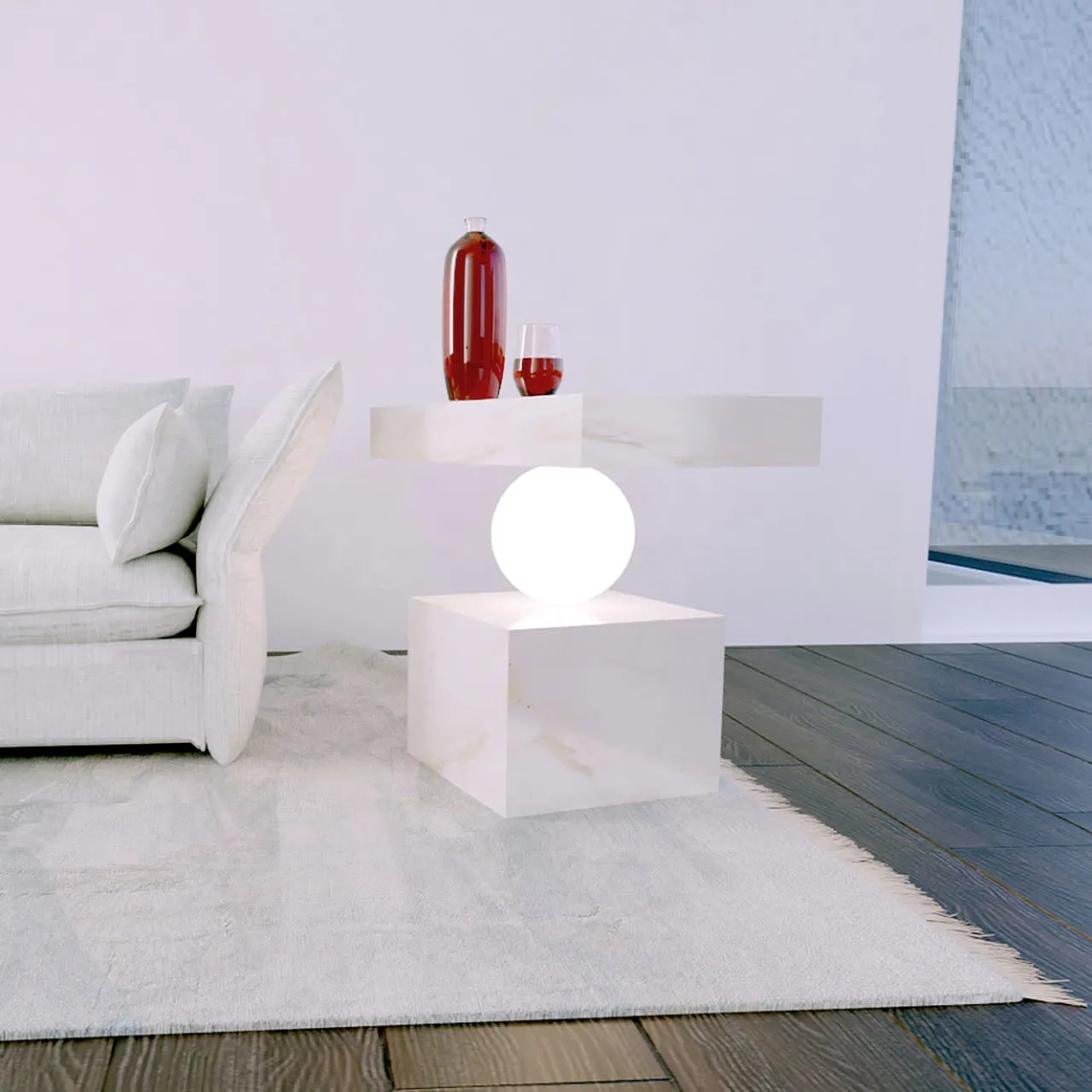 Dimarmo Side Tables<CS Luminous Calacatta Side Table