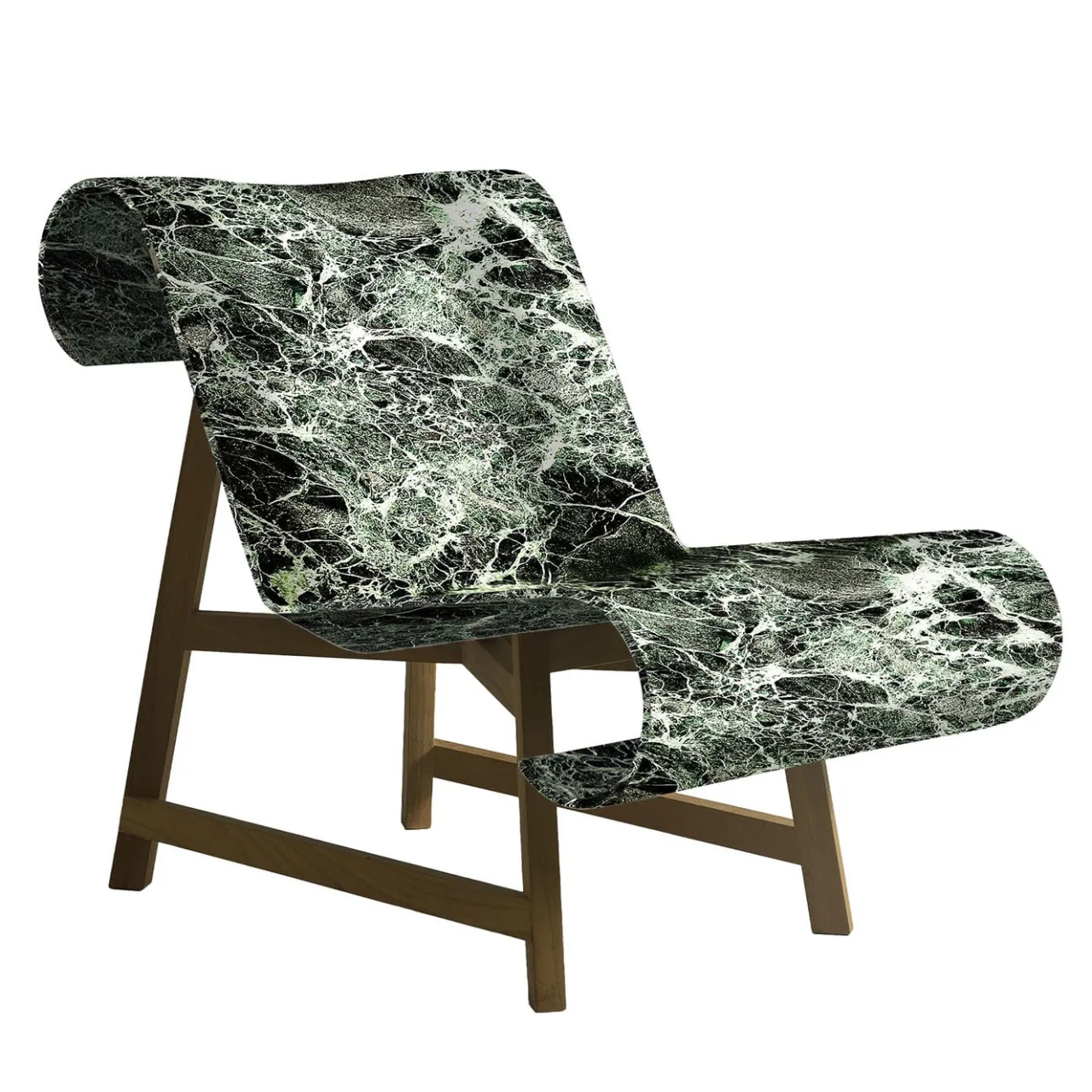 MGM Marmi e Graniti Lounge Chairs<Curl Armchair in Marble Verde Alpi