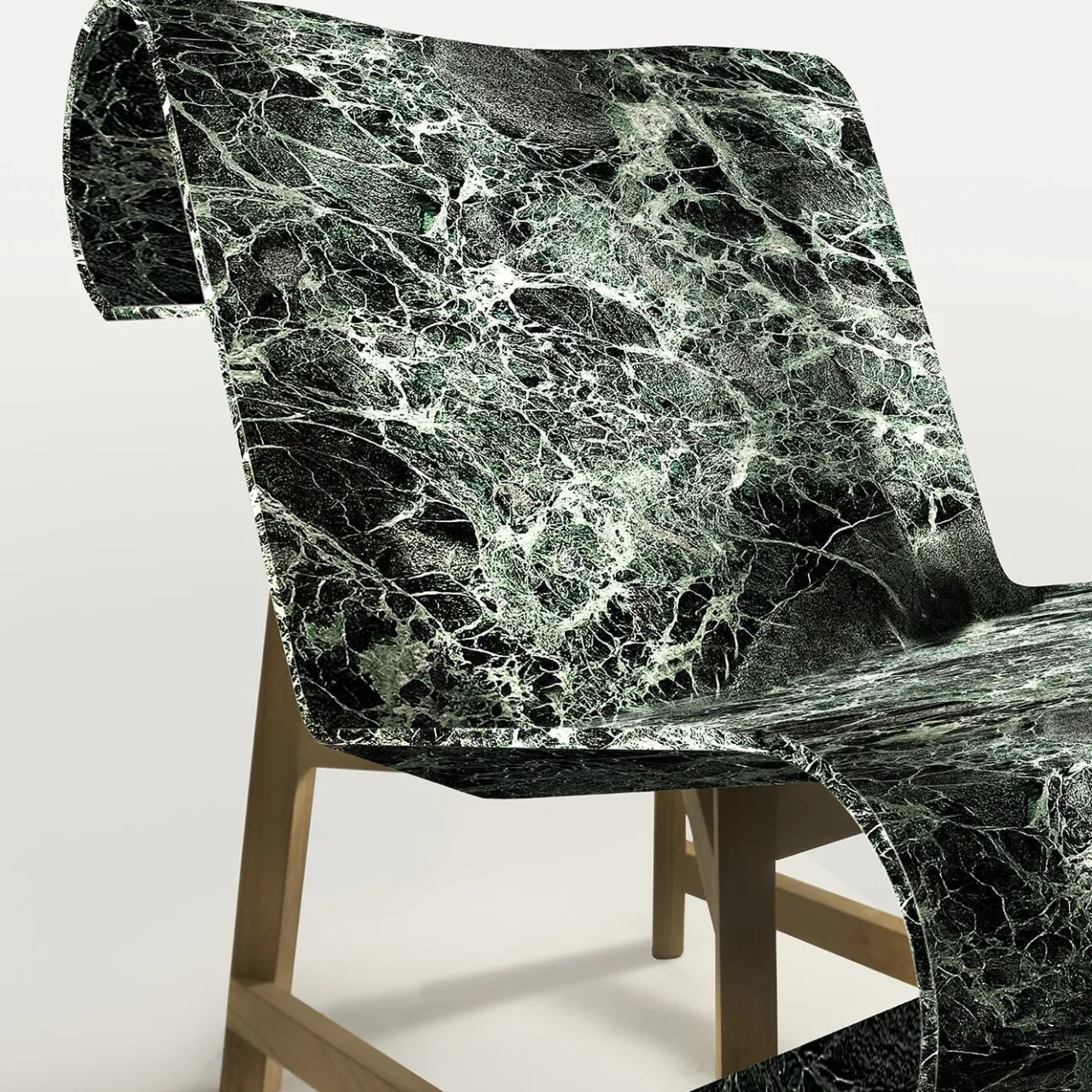 MGM Marmi e Graniti Lounge Chairs<Curl Armchair in Marble Verde Alpi