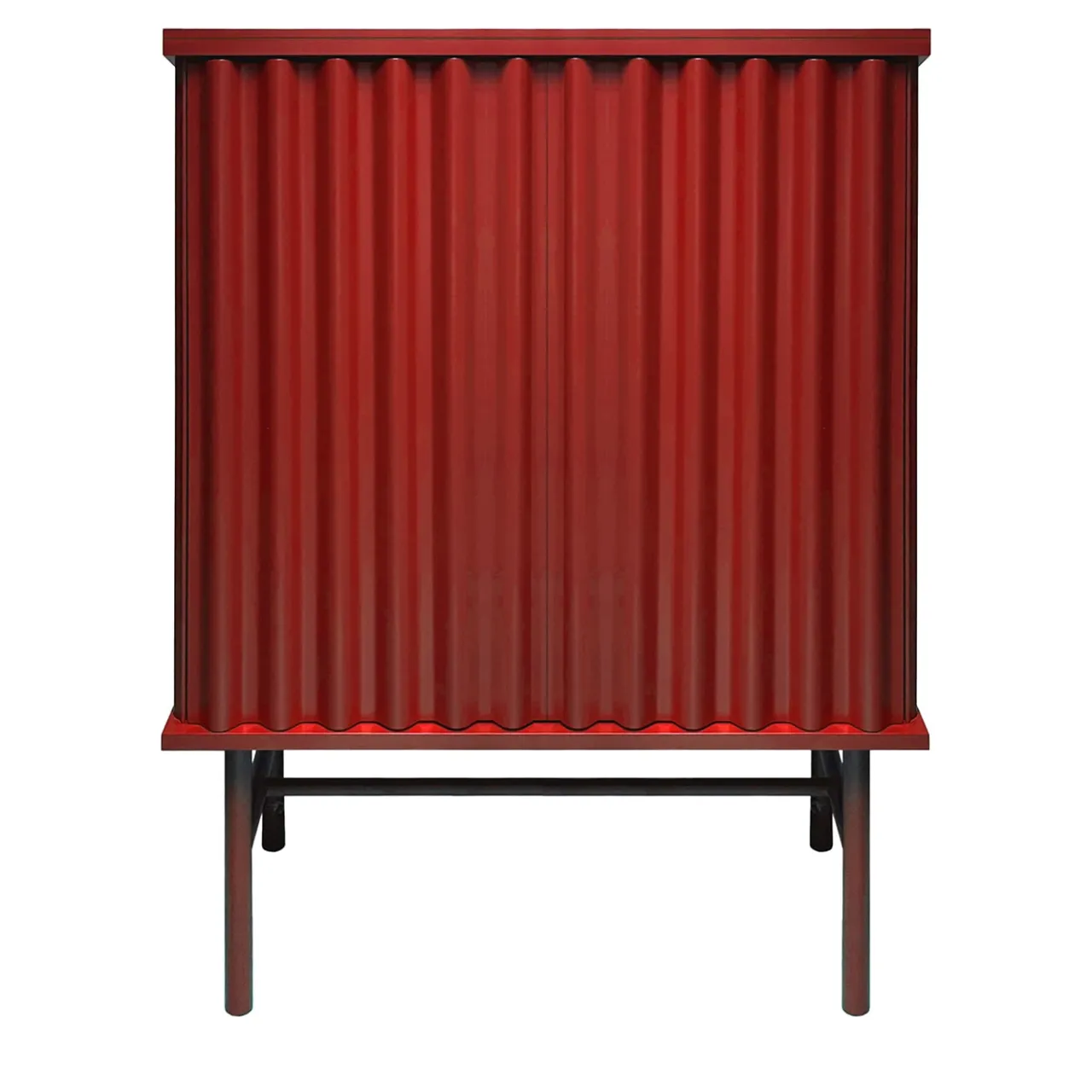 DLA Design Lab Cabinets<Curl Fire Red 2-Door MDF Cabinet