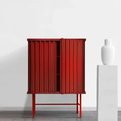 DLA Design Lab Cabinets<Curl Fire Red 2-Door MDF Cabinet