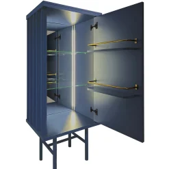 DLA Design Lab Cabinets<Curl Petrol Blue MDF Cabinet