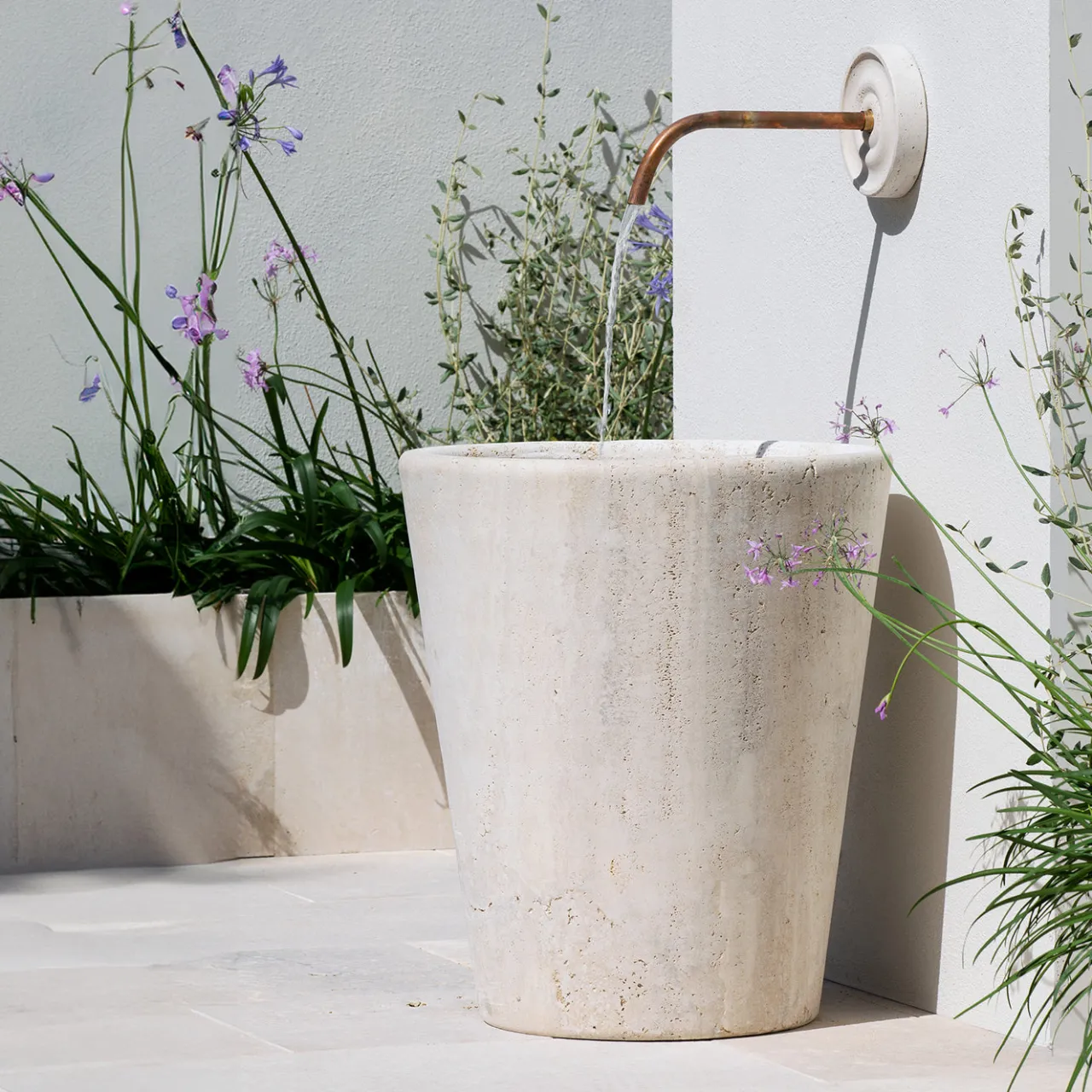Veltha Outdoor Stone Design Other Outdoor Furniture<Current travertine Outdoor basin