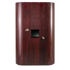 Laura Meroni Bar Cabinets<Curved-Sides Tall 4-Door Shellac Cabinet