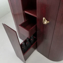 Laura Meroni Bar Cabinets<Curved-Sides Tall 4-Door Shellac Cabinet