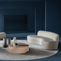 Casamilano Sofas<Curvy Mono White Fabric Sofa by Paola Navone