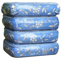 Ceramiche Ceccarelli Other Outdoor Furniture<4-Cushions Blue Ceramic Pouf