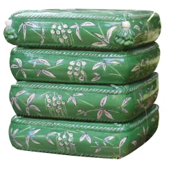Ceramiche Ceccarelli Other Outdoor Furniture<4-Cushions Green Ceramic Pouf