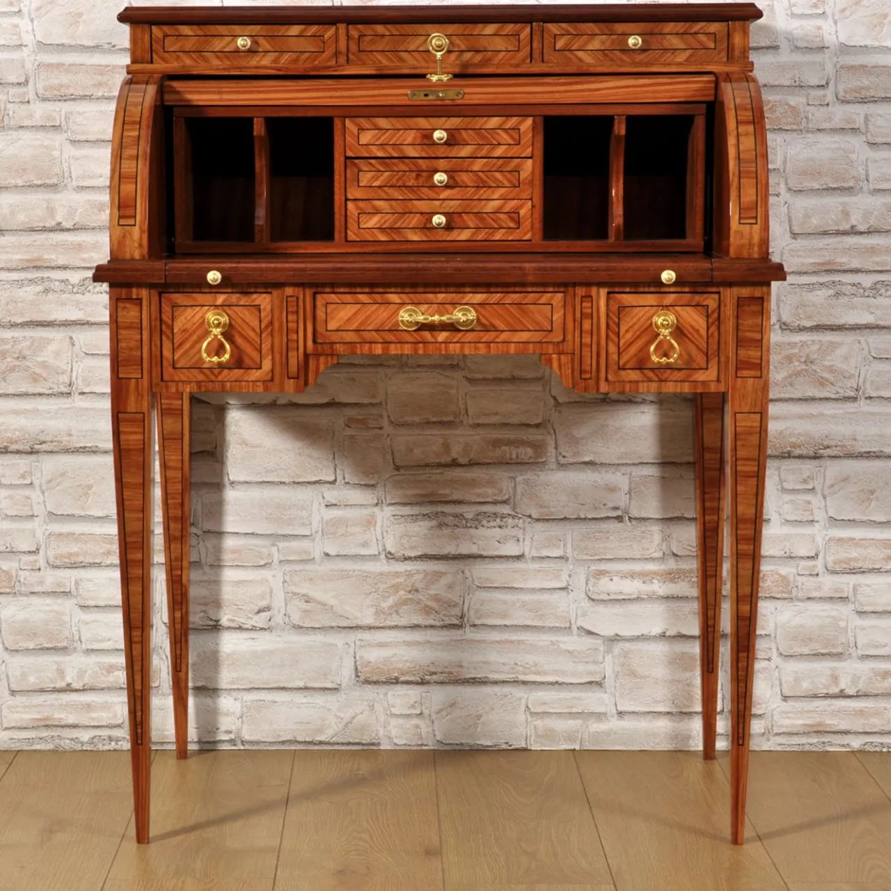 Vangelista 1960 Desk & Writing Tables<Cylinder Roll-Top Wood Writing Desk